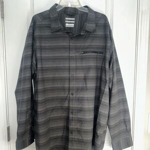 Columbia Shirt Men Omni Wick Shade XXL Button Up Long Sleeve Outdoor Gray Resort